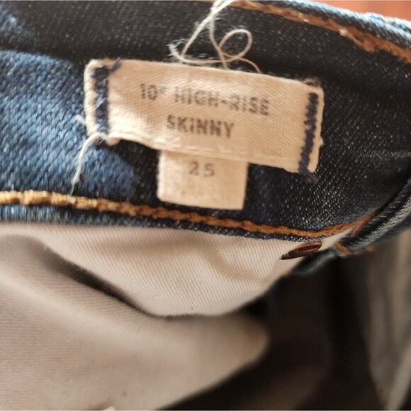 MADEWELL HIGH RISE SKINNY DISTRESSED RAW HEM SIZE 25 - Picture 10 of 10